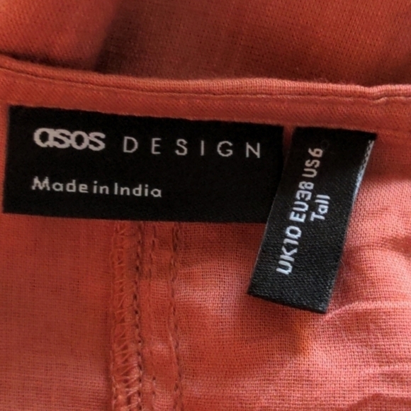 ASOS Rust Wrap Front Tie Mini Skirt size 6 Tall - Picture 4 of 6